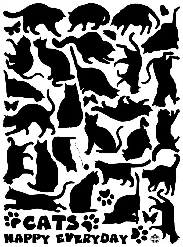 Настенные 3D наклейки с изображением черных кошек сделай сам аксессуары для