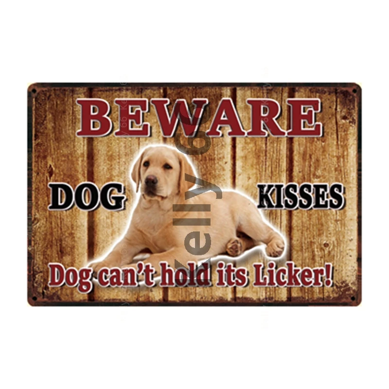 

[ Kelly66 ] Pet Warning Dog Rules Life Is Better With A Labrador Metal Sign Home Decor Bar Wall Art Painting 20*30 CM Size DG-21