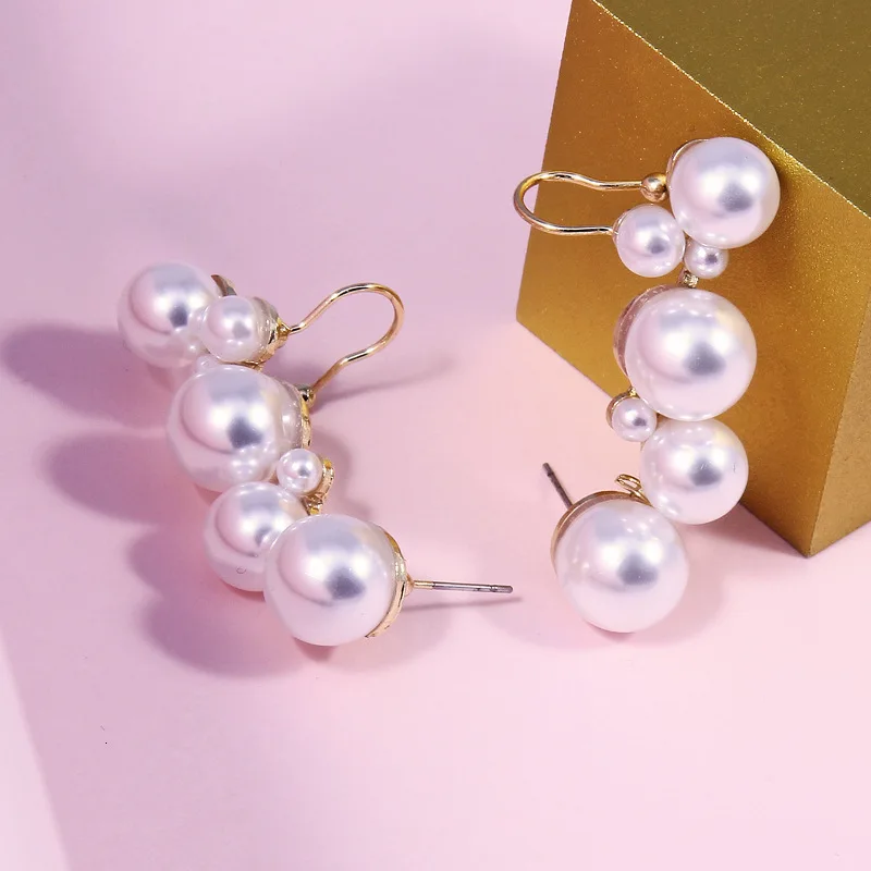 Женские серьги клипсы с имитацией жемчуга Jouval Boho манжеты для невесты модные