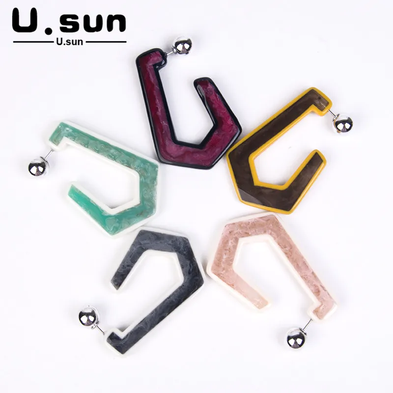 Серьги из полимеров горячие металлические большие акриловые геометрические