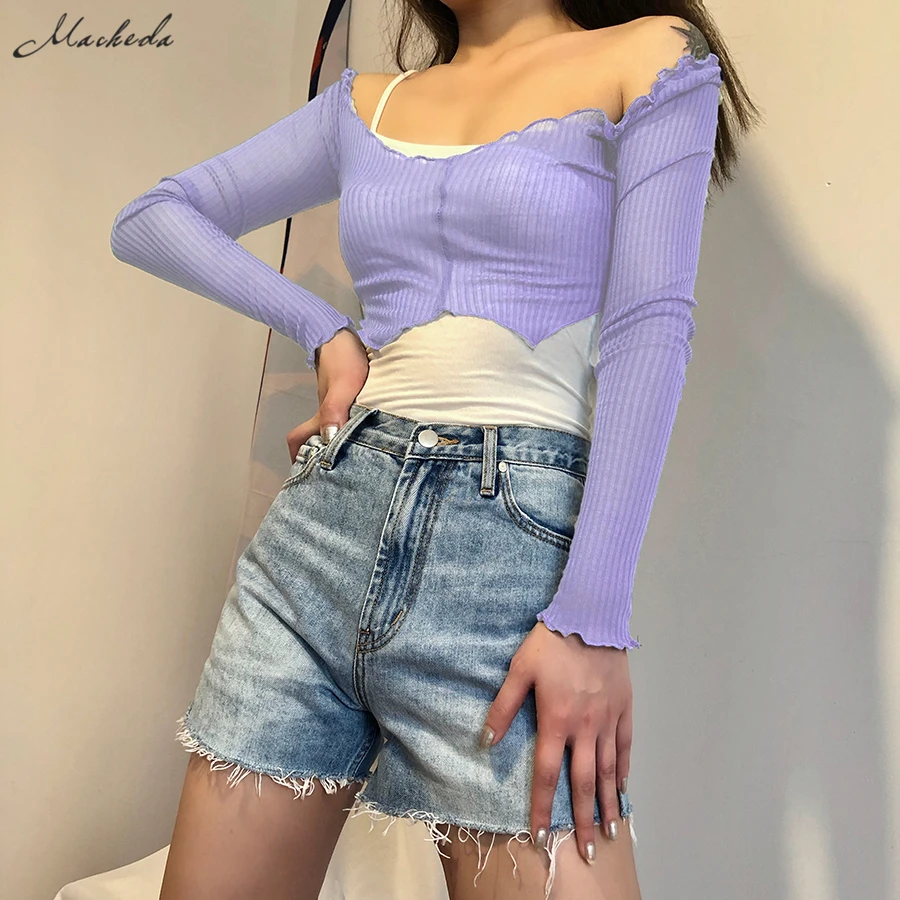 Модный комплект Macheda из 2 предметов однотонная облегающая футболка летняя