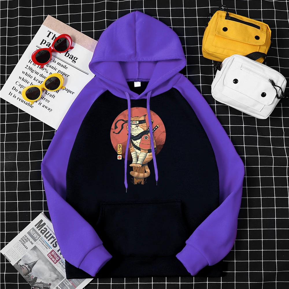 Толстовка с японским котом который знает ниндзютсу мужские пуловеры забавным