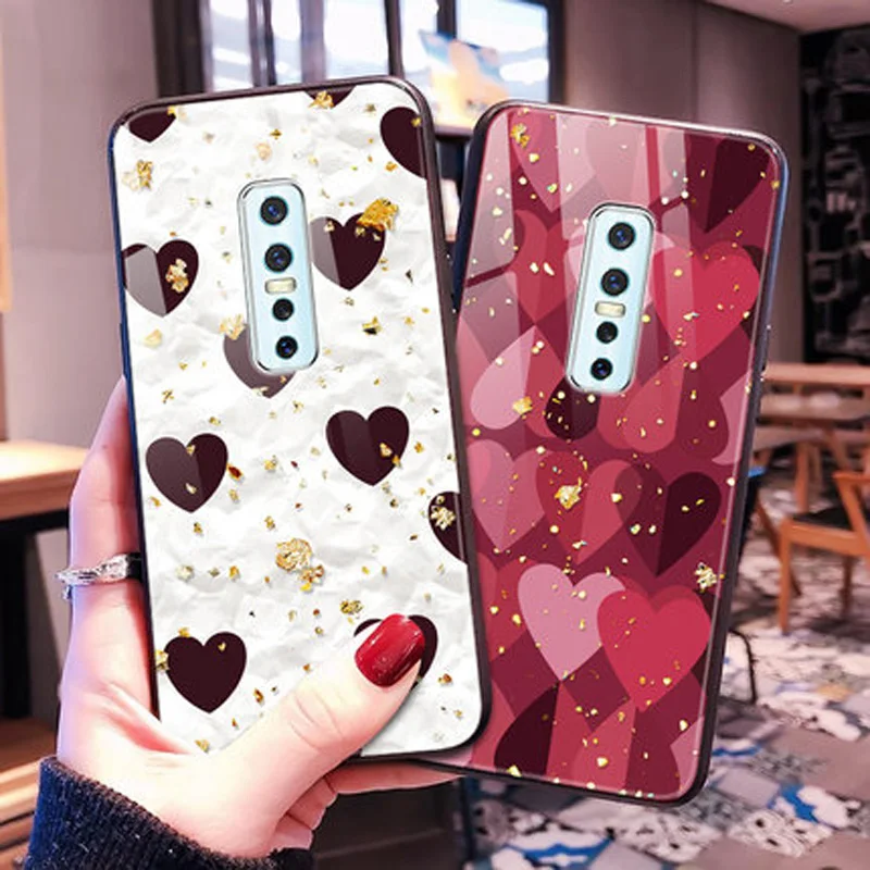 ДЛЯ vivo V17 Pro Чехол V 17 закаленное стекло блестящая задняя крышка Чехлы для V17Pro