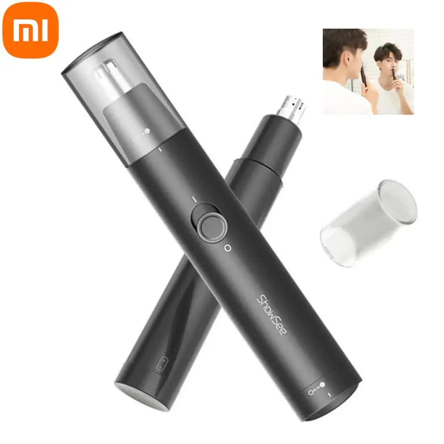

Портативный электрический триммер для волос в носу Xiaomi ShowSee, съемный моющийся двойной край, 360 °, водонепроницаемое вращающееся лезвие