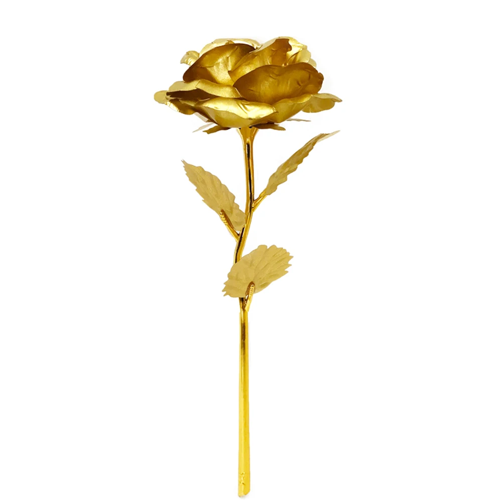 Rose Flower 24K Gold Foil Gold-Plated Decorative Best Bouquet Gift for Valentine's Day Mother's | Дом и сад