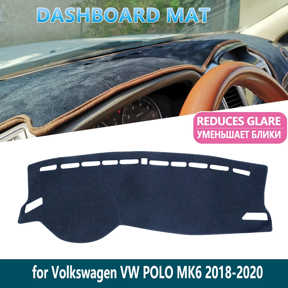 

for Volkswagen VW POLO MK6 2018 2019 2020 Anti-Slip Carpet Dashboard Mat Cover Pad Inner Sun Shade Dash board Car Accessories