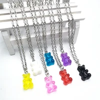 2020 new 7 color fashion violent bear mini pendant necklace childrens birthday gift necklace jewelry bear gift