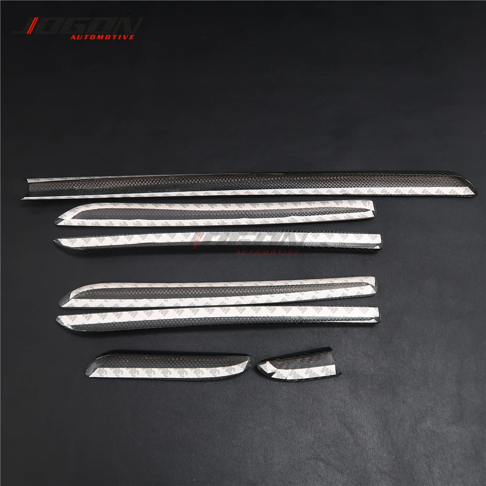 

LHD 7pcs Real Carbon Fiber Interior Moldings Door Console Cover Panel Trim Strips For Audi A3 S3 RS3 2014 2015 2016 2017 2018