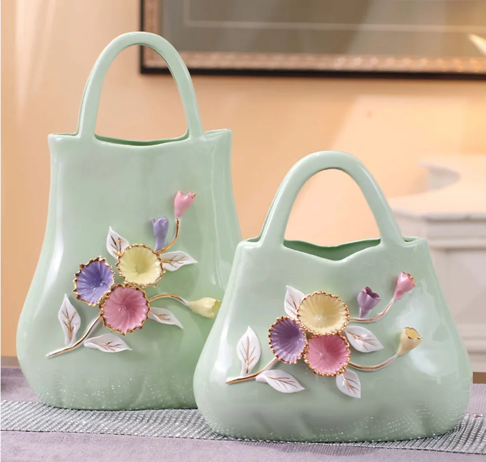 

Pastoral Towels Ceramic Decoration Room Bedroom Office Desktop Weddings Creative Vaces For Housing Vase