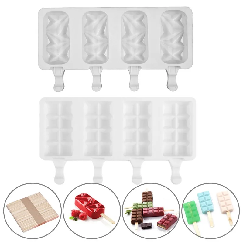 

Silicone Ice Cream Mold DIY Homemade Popsicle MoldsIce Cream Molds Food Grade Silicone Ice Cream Bar Mold Set 2021
