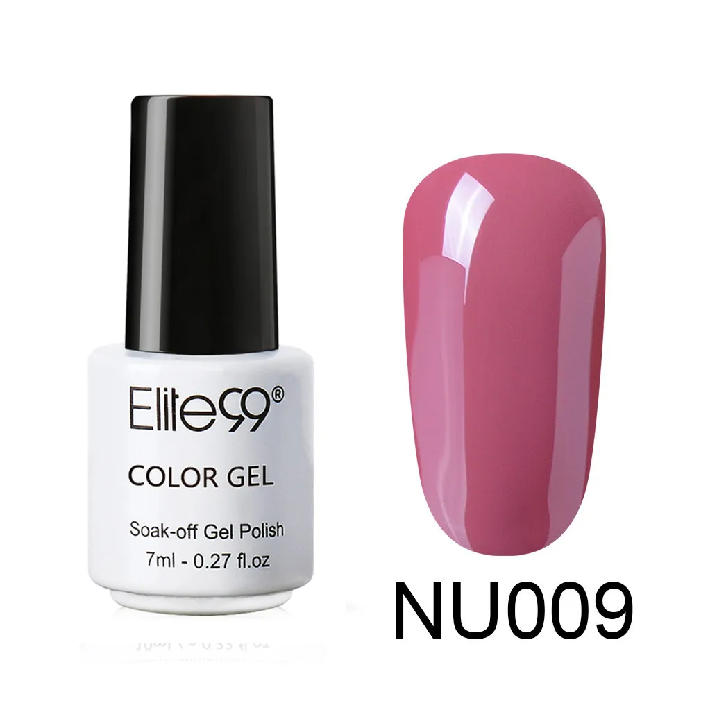 7ml NU009 Elite99 телесный Цветной Гель-лак Полупостоянный Vernis праймер верхнее покрытие УФ светодиодный гель лак удаляющийся замачиванием ногти "сделай сам" Маникюр гель лак - Цвет: 7ml NU009