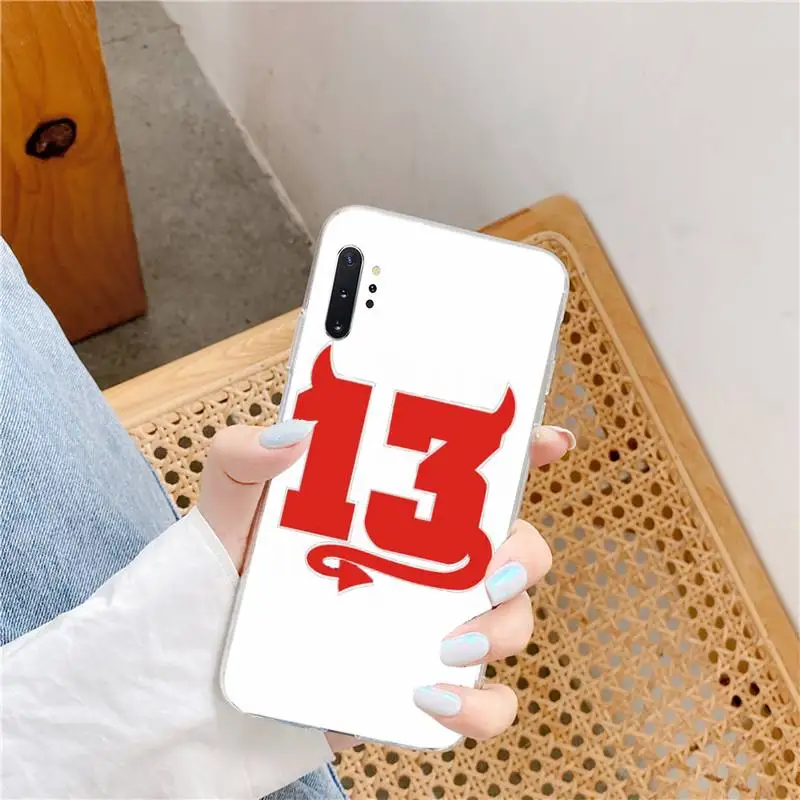 

Number 13 Lucky Multi Silicone Phone Case Transparent for Samsung A 71 51 21S S 20 fe 10 9 8 plus xiaomi 11 redmi note 9 8 s pro