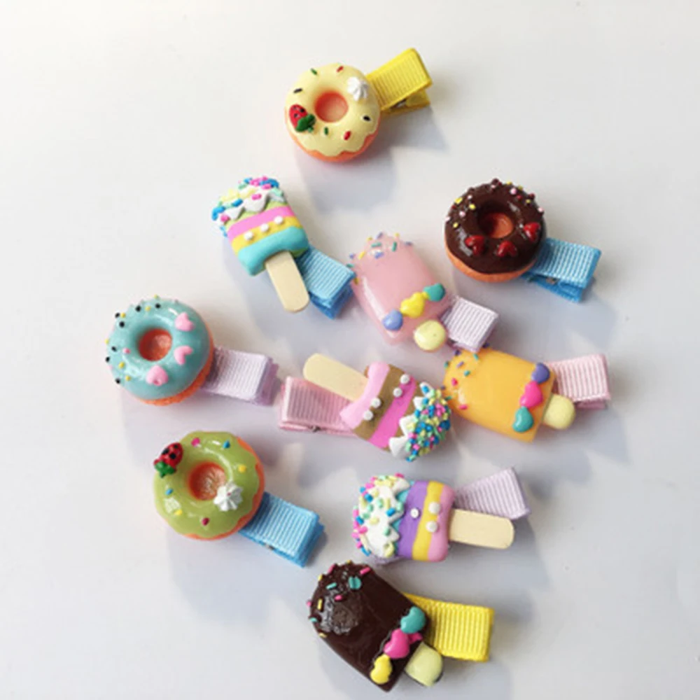 

Cute Colored Donut Popsicles Children Hairpin Hair Clips Accessories For Girls Kids Hair Ornament Barrettes Headdress