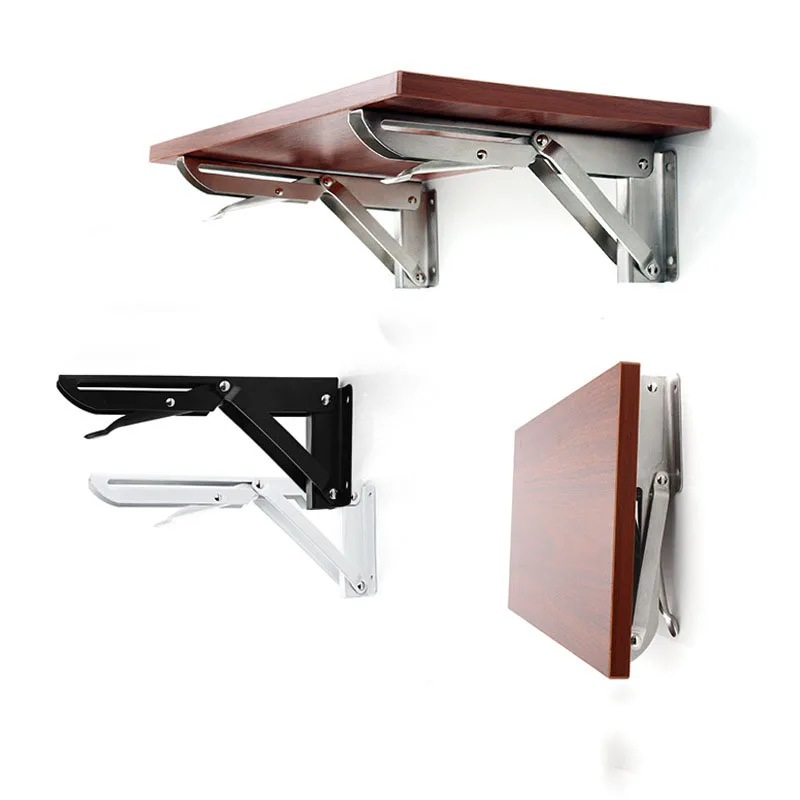 

2PCS,8-20 Inch 8-20 Inch White Triangle Folding Angle Bracket Heavy Support Adjustable Wall Mounted Bench Table Shelf Bracket