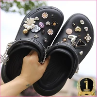 new metal butterfly croc charms designer pearl flowers diy shoe decoration clogs kids women girl gifts charm for croc jibs