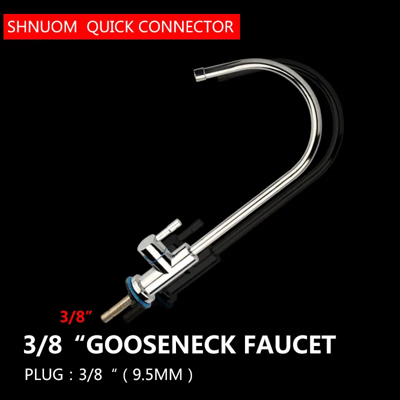 

Gooseneck Water Purifier Faucet Reverse Osmosis Drinking Water Filter Faucet Chrome Plating 3/8" PE Quick Connect Ceramic Core