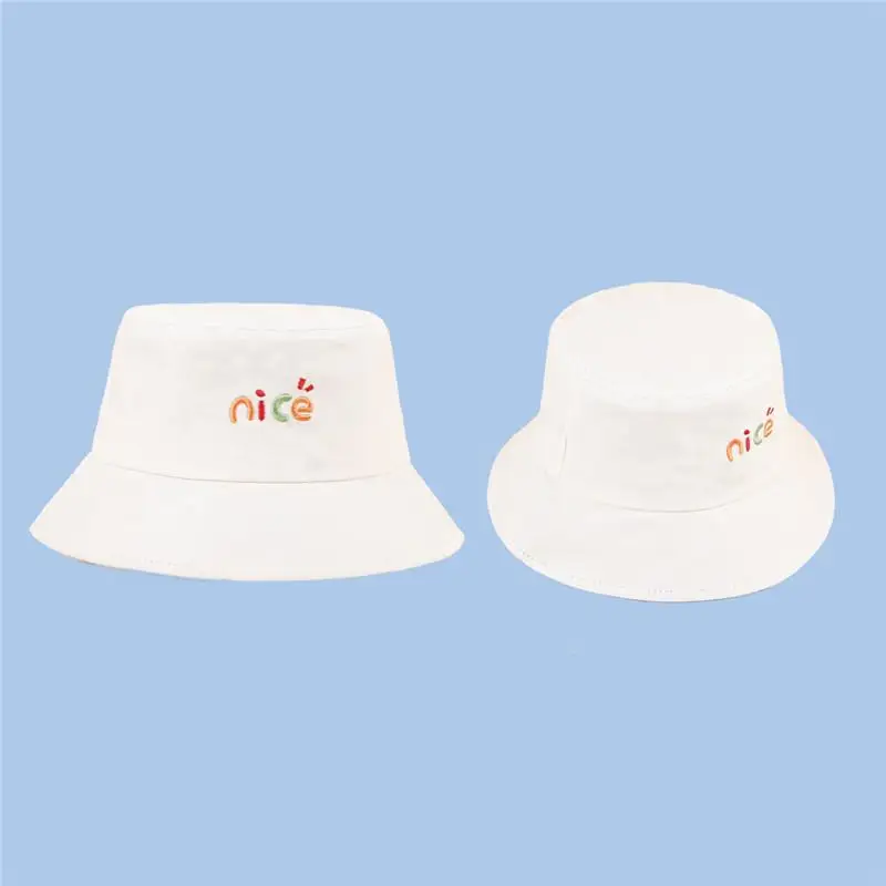 

Letter Embroidery Cotton Bucket Hat Fisherman Hat Outdoor Travel Hat Sun Cap Hats for Men and Women 30