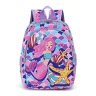 Холщовый Рюкзак с изображением русалки для мальчиков и девочек, милые рюкзаки для детей 2-5 лет