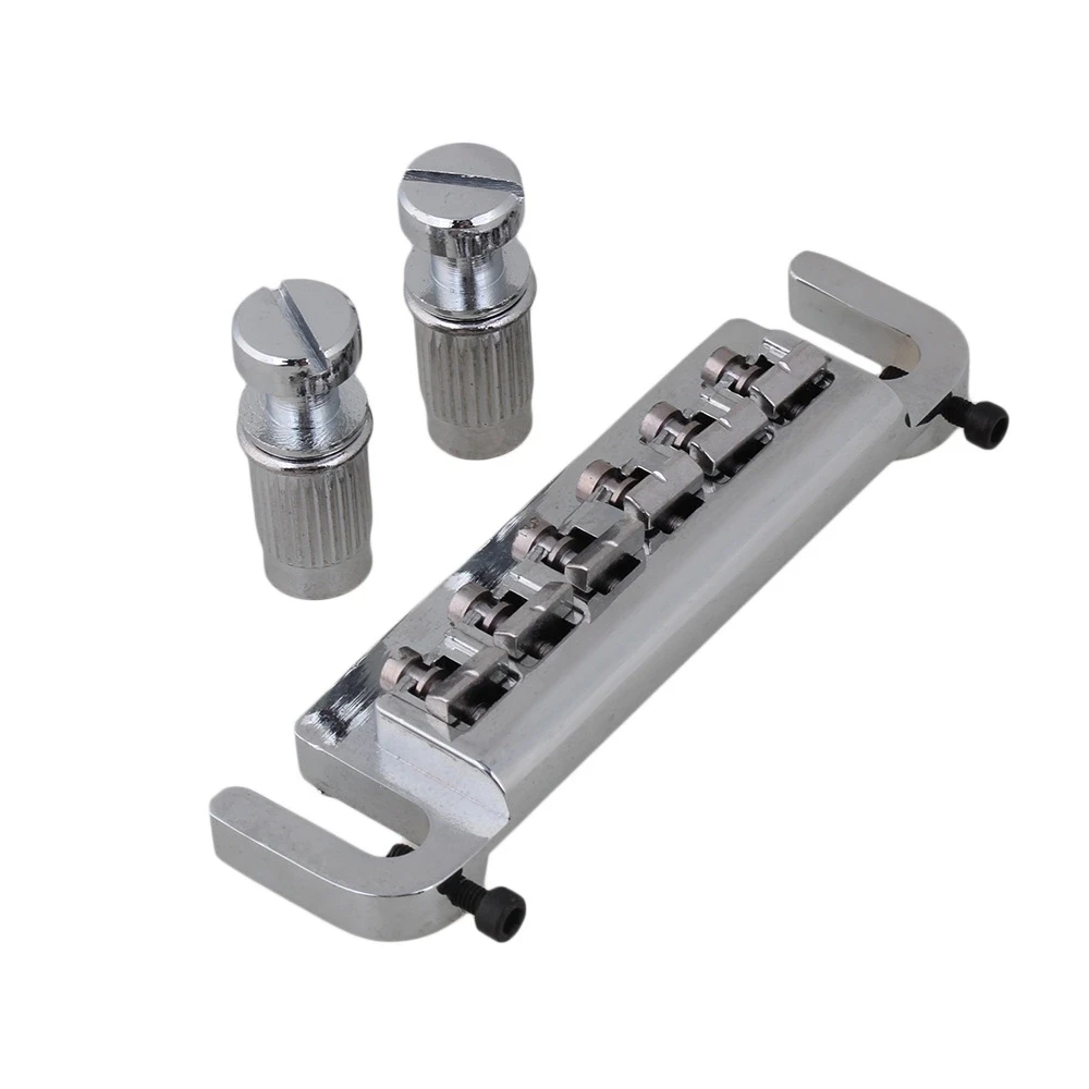 

Chrome Intonatable combo bridge/tailpiece For Solid-body Electric Guitar