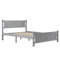 bed frame vertical pattern decorative core board bed wood queenfulltwin 3 sizes easy assemble greyus stock