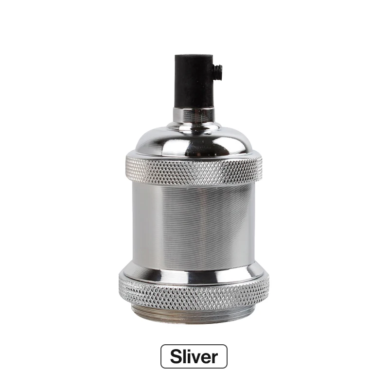 Sliver KARWEN винтажный держатель лампы edison E27 винтовая лампа база 110 В 220 В алюминиевая световая розетка промышленная Ретро фурнитура держатель лампы подвесной светильник - Цвет: Sliver