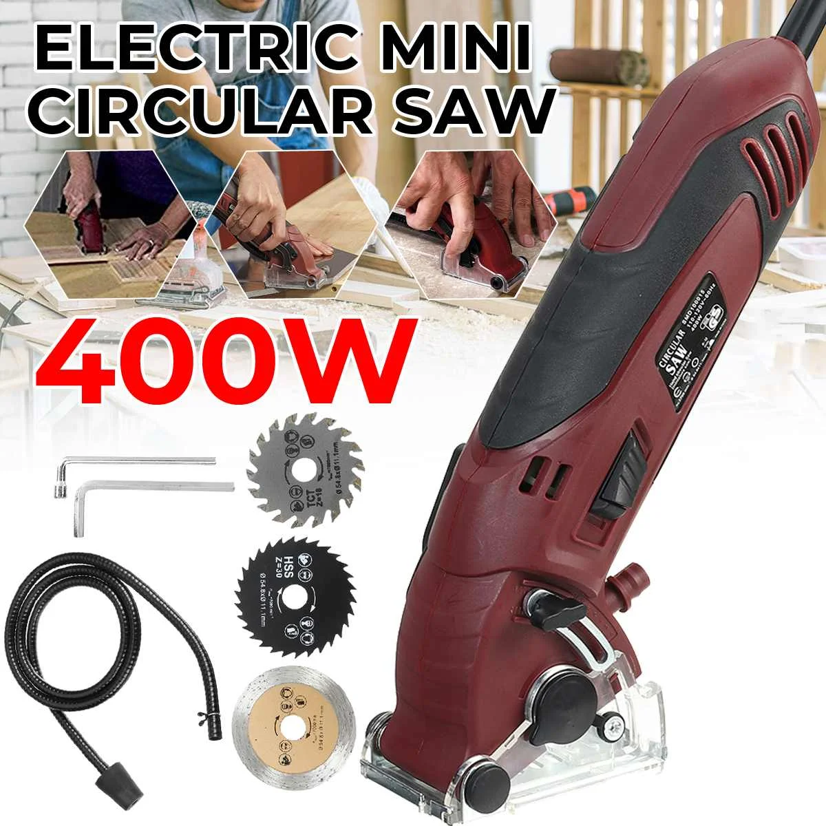 

400W Electric Mini Circular Saw Laser Cutting Wood PVC Tube Cutting Machine Electric Saw Woodwork Cutting Tools