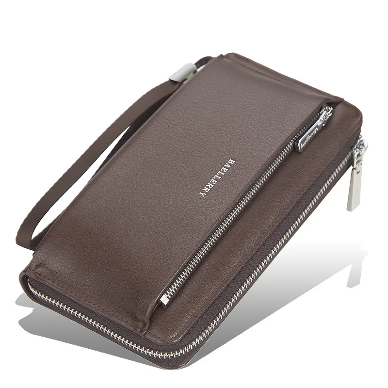 

New Men's Casual Long Mobile Phone Bag Fashion Business Multi-Function Portable Mobile Phone Bag Large-Capacity Leather Bag