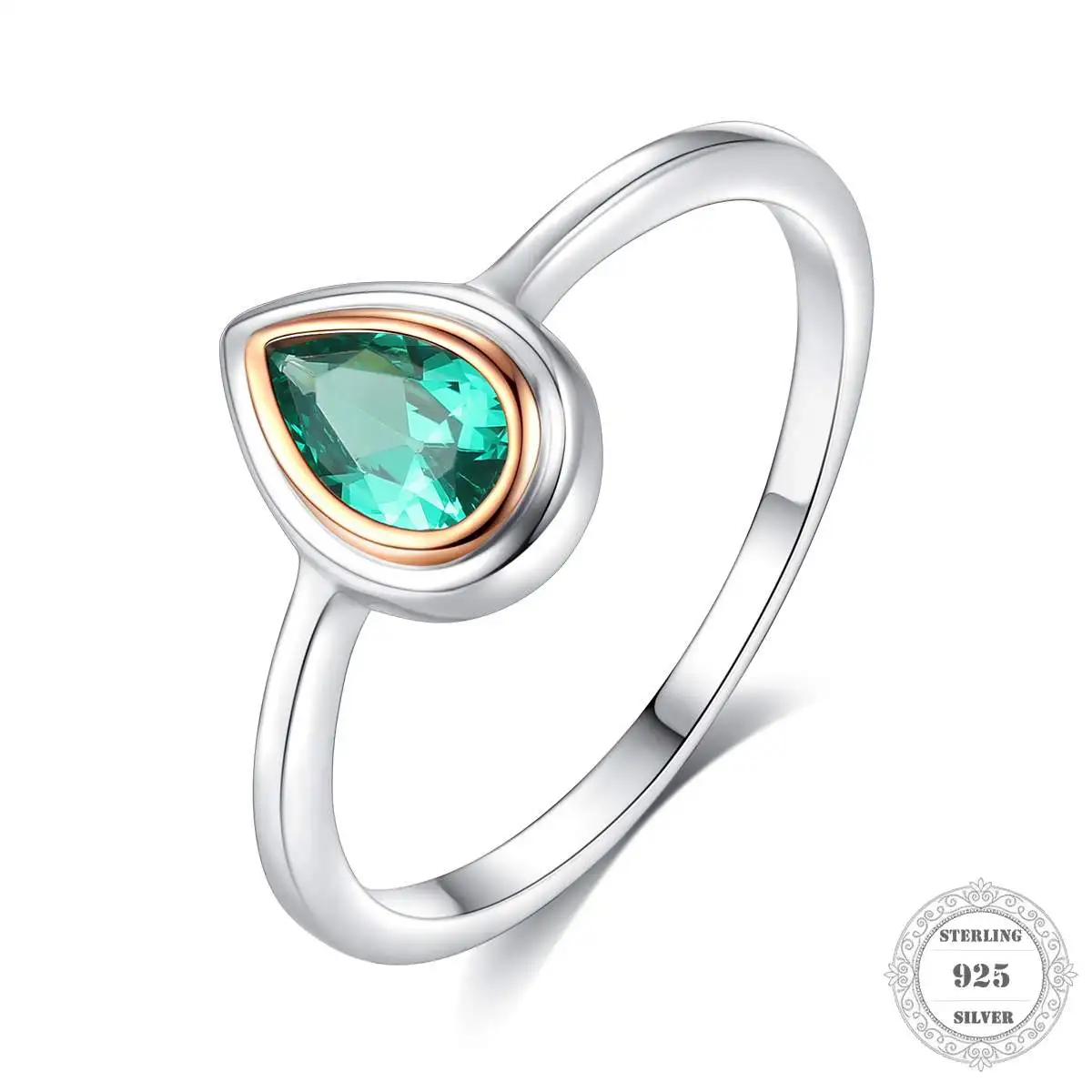 Кольцо с зеленым камнем в форме капли подарок для женщин и мужчин ювелирные