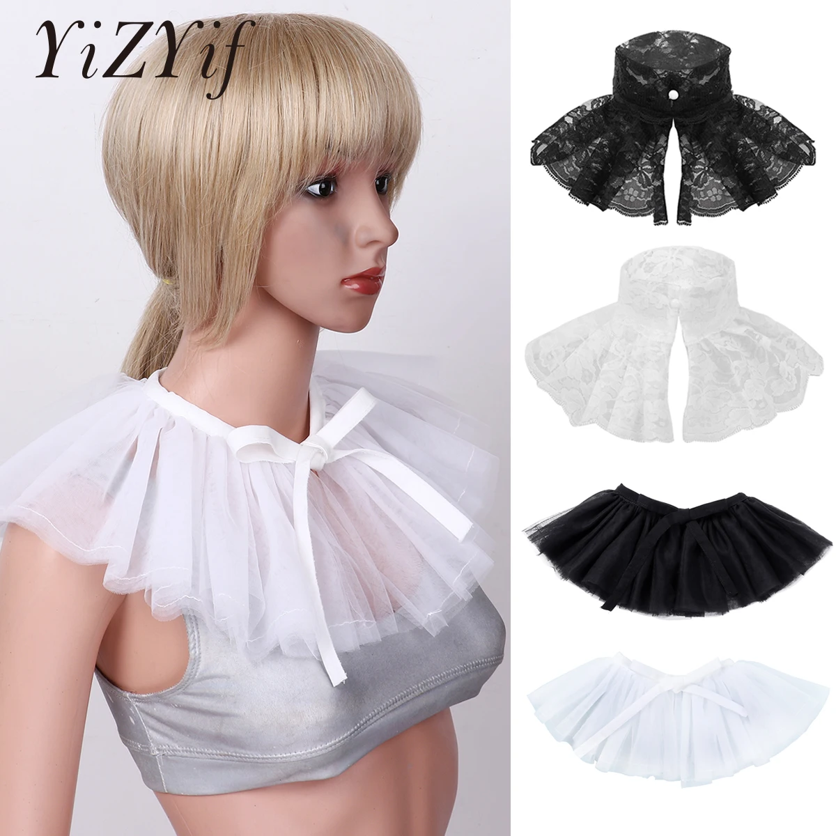 Винтажный Декоративный Воротник с оборками эпохи Возрождения|Мужские галстуки и