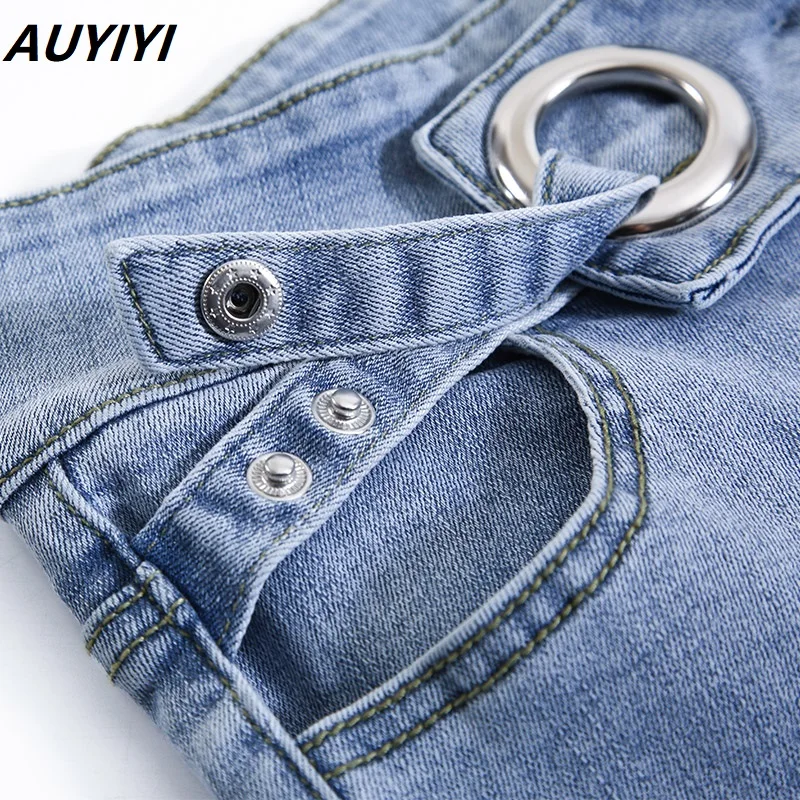 

AUYIYI 2021 High Waist Jeans Women's Spring And Summer Light Color fashion New Slim And Thin High Elastic Tight Pencil Pants