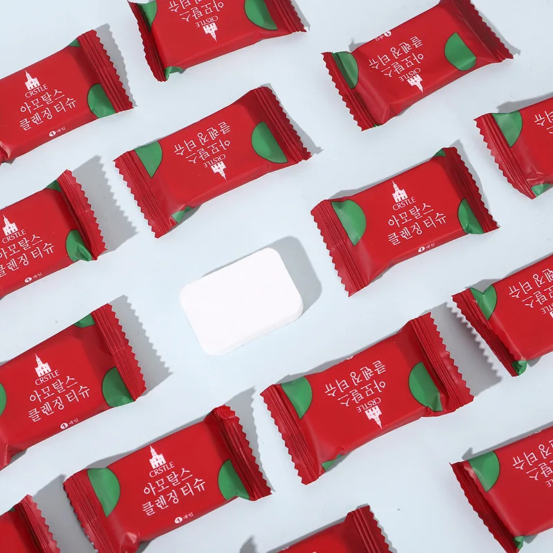 Одноразовое спрессованное квадратное полотенце увеличивающее утолщенное