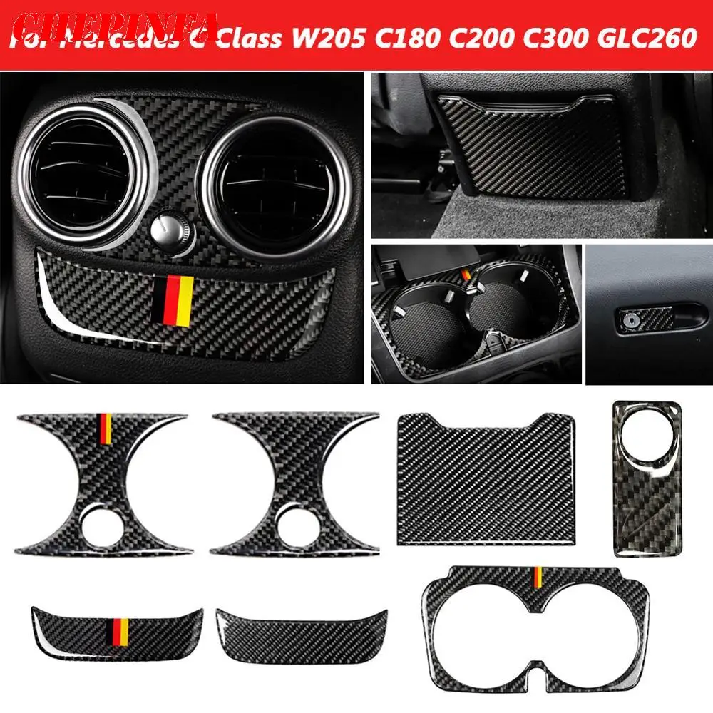 Стикер для интерьера автомобиля из углеродного волокна отделка крышки Mercedes Benz C