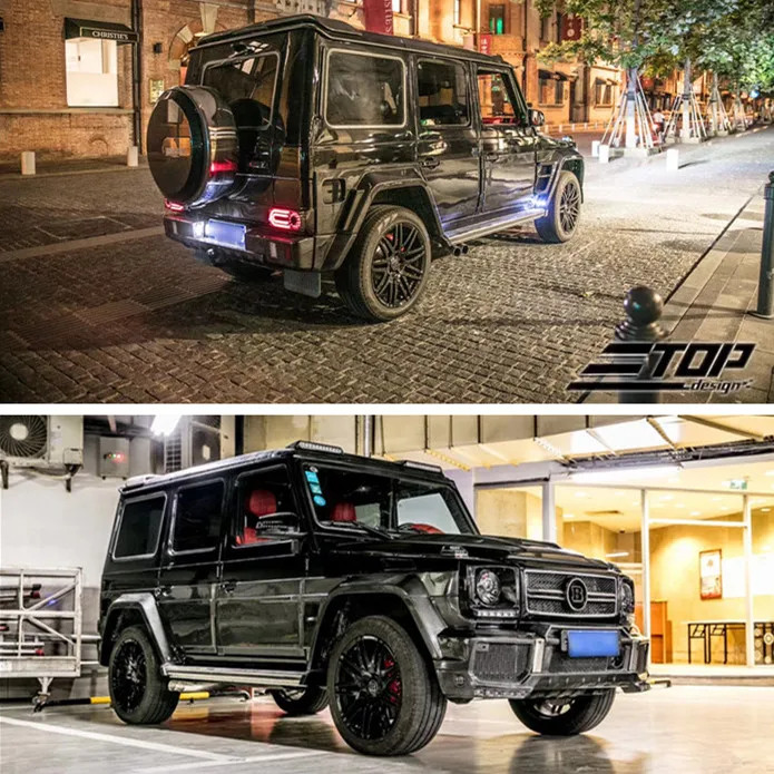 

Подходит для Mercedes W463 Benz g-класс бабос широкофюзеляжный объемного комплект G500 G63 углеродного волокна переднее колесо для бровей машина задня...