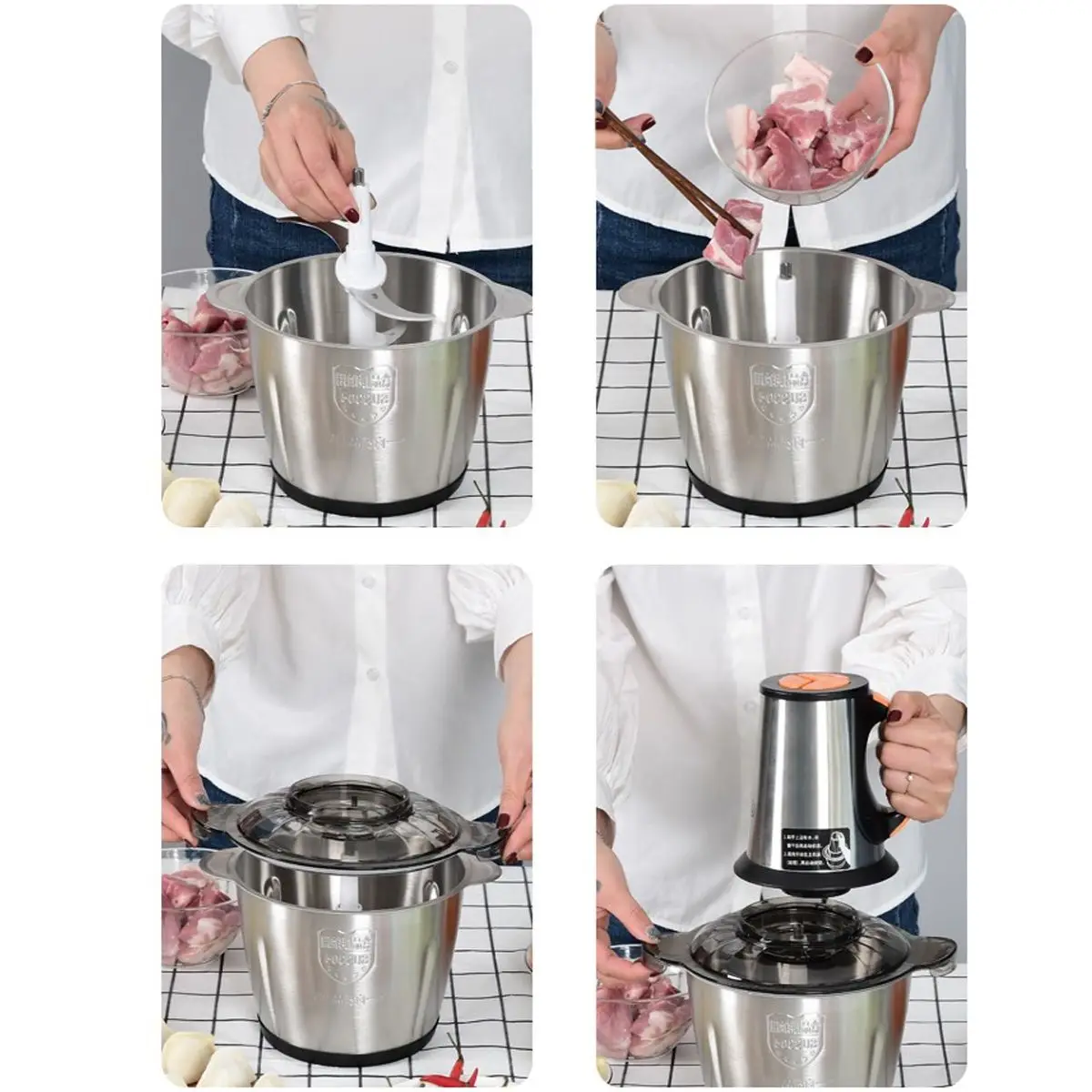 3 скорости 300 Вт нержавеющая сталь 3л Емкость Электрический измельчитель