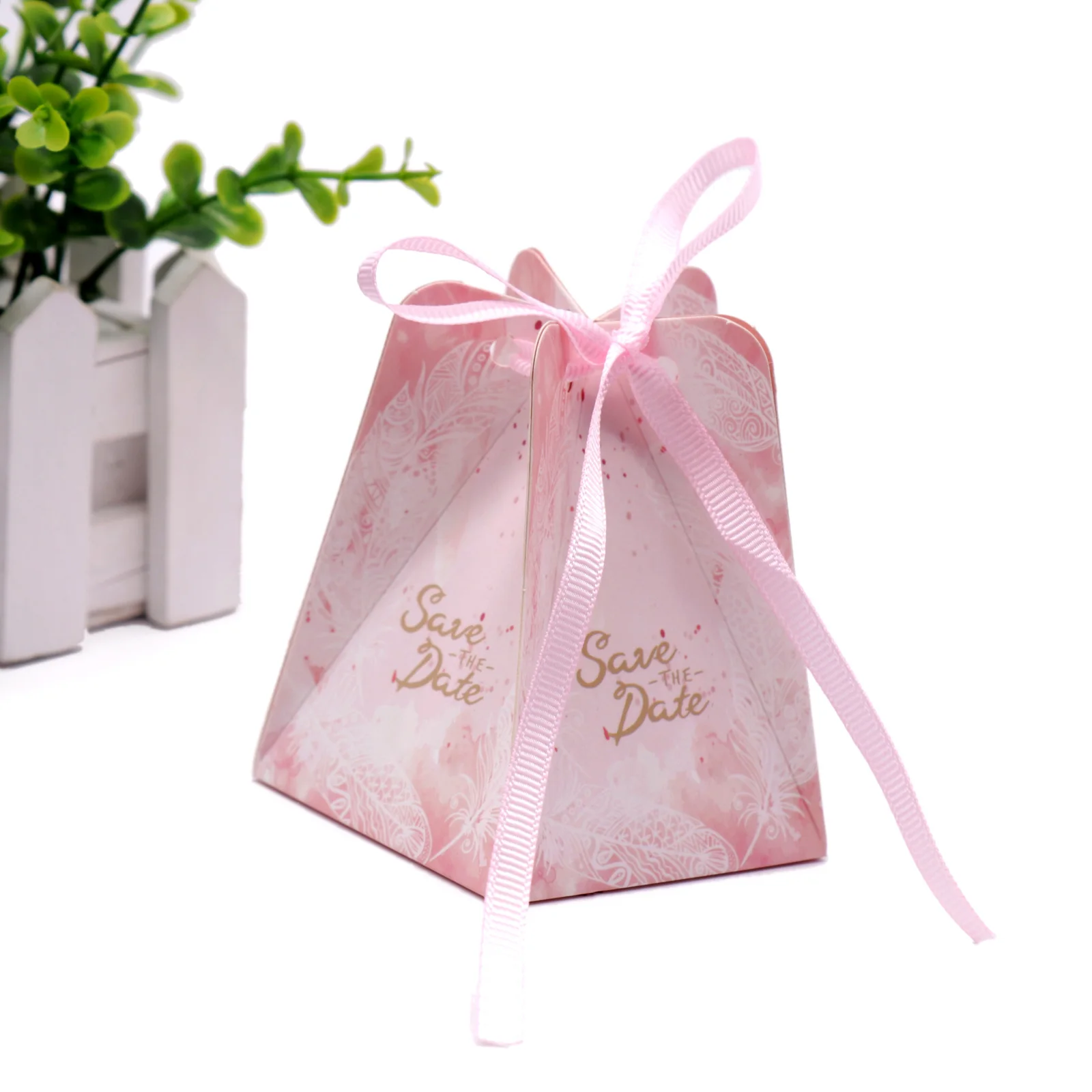 10pcs European Paper Pentagonal Shape Candy Box with Ribbon Gift For Birthday Bridal Shower Wedding Event Party Supply | Дом и сад