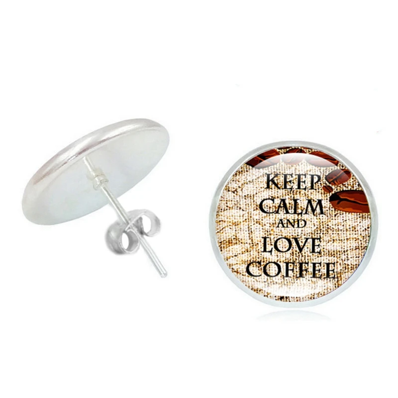 Новинка 2019 романтичные серьги в виде купола с надписью Keep Calm and Love Coffee Time