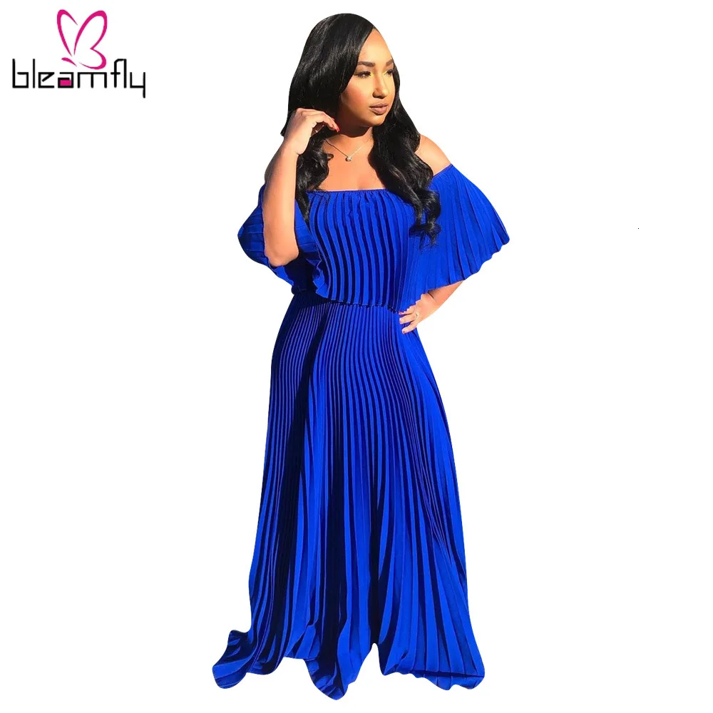 2019 женское осеннее летнее пляжное Плиссированное свободное платье винтажное