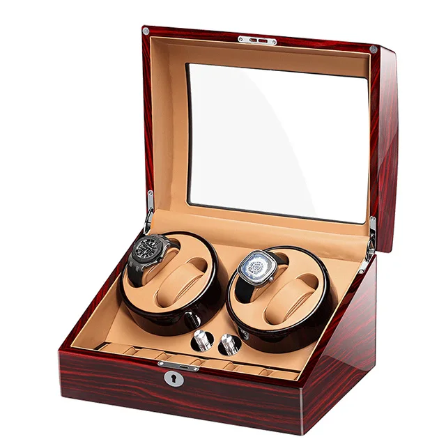 4 автоматические часы Winder Box коллекция дисплей бесшумный двигатель