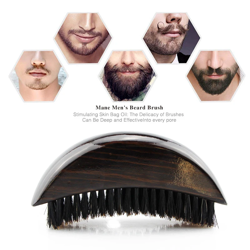 

Africa 360 Wave Curve Soft Brush Large Curved Brush Beard Brush Moon Type Men Mustache Cleaning Brush