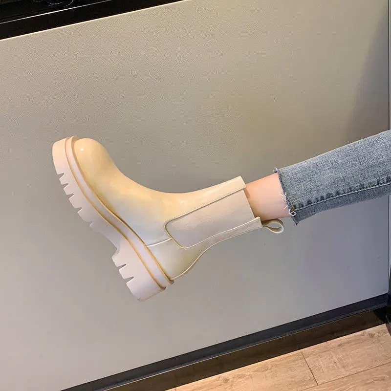 

Fashion Women Boots 2022 Winter Boots Round Toe Thick-soled Women's Boots Chelsea Short Boots Designer Brand Luxury shoes