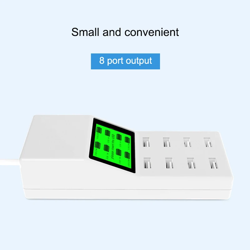 

40W 8A USB Charger 8-port USB Hub Charging Stations with LCD Display SP99