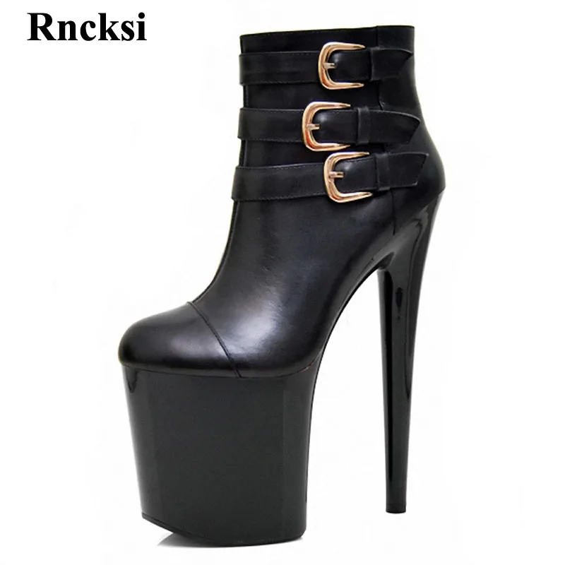 

Rncksi 20 см высокие каблуки весенние женские вечерние толстые корни, молния, ботинки для танцев на шесте, сексуальные высокие ботинки женские ботильоны обувь