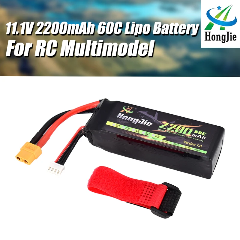 

Новое поступление 11,1 В 2200 мАч 60C 3S Lipo батарея XT60 разъем перезаряжаемая для радиоуправляемого гоночного дрона вертолета мультикоптера автом...