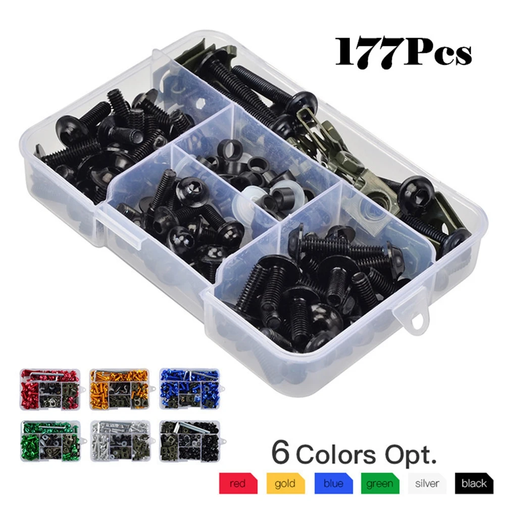 

177PCS/Set Motorcycle CNC Alloy M6 M5 Fairing Bolts Kit Bodywork Screws Nut For Honda CBR600RR CBR900RR CBR929RR CBR1000RR