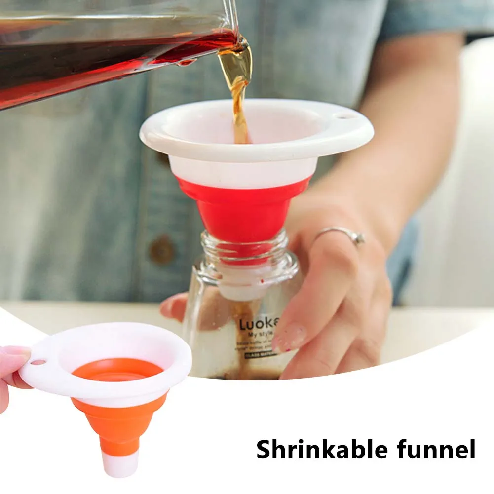 

Compact And Practical Plastic Telescopic Mini Funnel Silicone Portable Funnel Creative Compact And Practical Oil Can Funnel