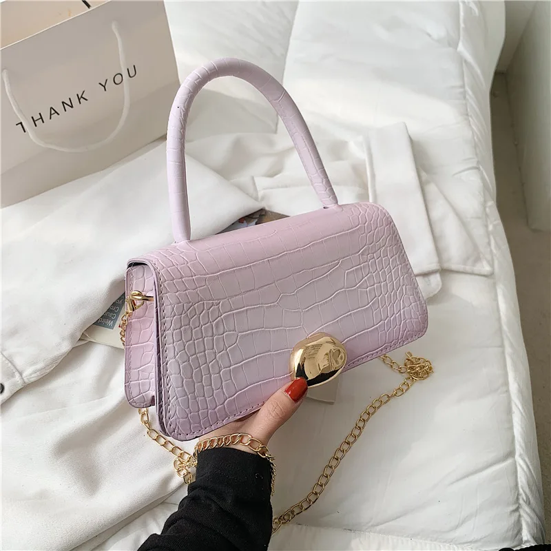 

handbag new trendy bags women ladies single shoulder messenger bag crocodile pattern small square bag tide