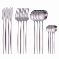 stainless steel cutlery set spoon fork knife set kitchen tableware 16pcs silverware full dinner set home dinnerware dropshipping