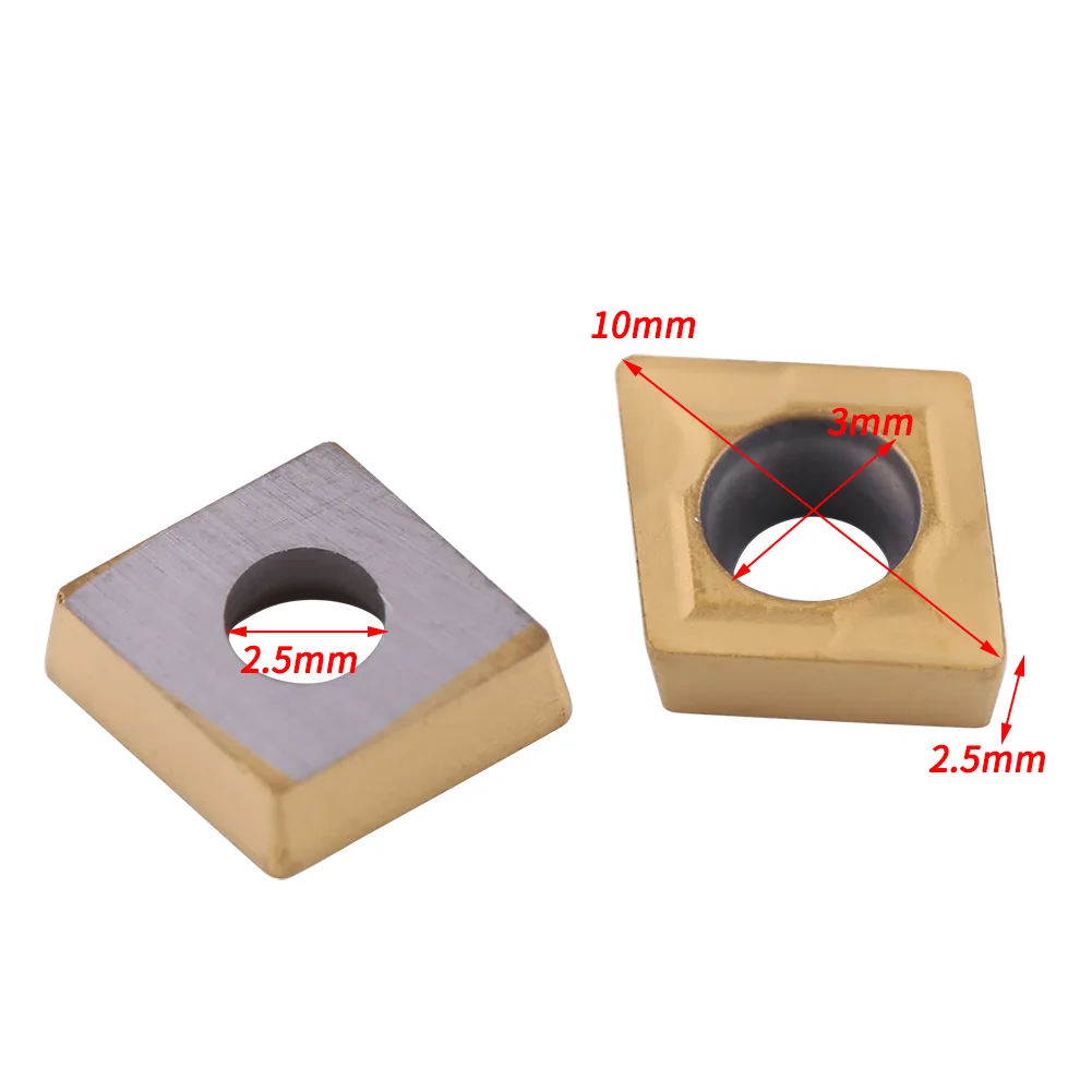 

10PCS/Set CCMT060204-HM YBC251 Carbide Inserts Lathe Cutter Tools Internal Turning Tools CNC Tools Blades Tips Boring