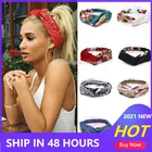 Повязка на голову женская, модная эластичная лента в богемном стиле, с перехлёстом, черная фиолетовая, аксессуары для волос