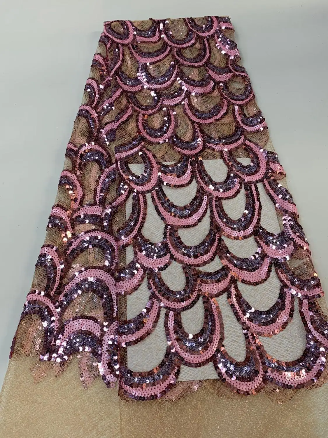 Новейшая африканская кружевная ткань розовая французская сетчатая с блестками